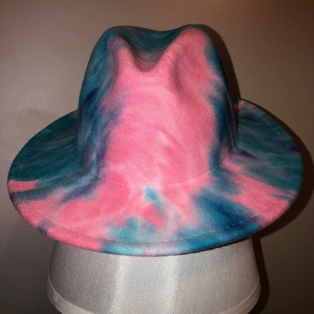 Sassy Jones Tie-Dye Fedora (pink & blue) - NEW/Never worn
